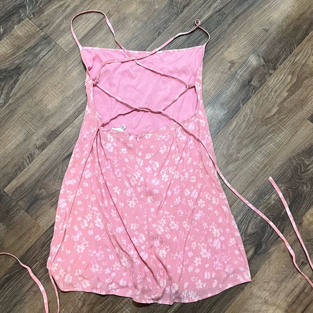 Boutique Pink Backless Strappy Minj Dress